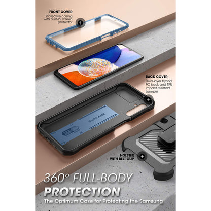 Galaxy A14 Unicorn Beetle Pro Rugged Holster Case-Metallic Blue