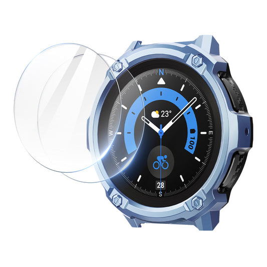 Galaxy Watch5 Pro 45mm Unicorn Beetle Rugged Case with Glass Screen Protectors-Metallic Blue