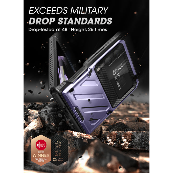 Galaxy Z Flip4 Unicorn Beetle PRO Rugged Case with Belt Clip-Metallic Purple
