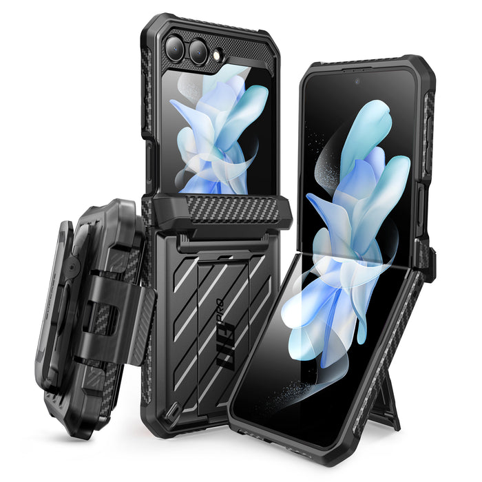 Galaxy Z Flip5 Unicorn Beetle PRO Rugged Case with Belt Clip-Black