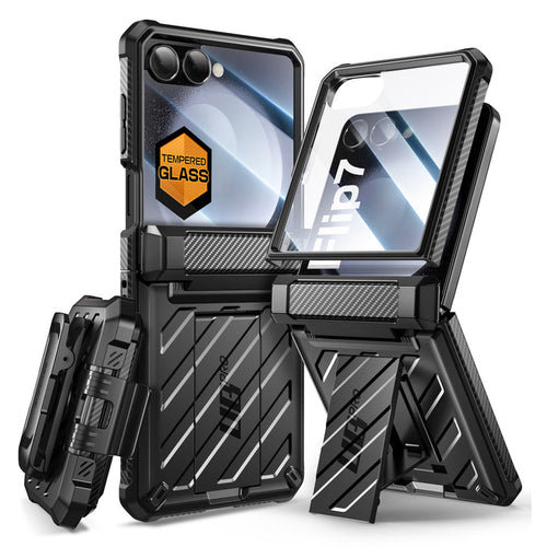 Galaxy Z Flip7 Unicorn Beetle PRO Rugged Case with Belt Clip-Black