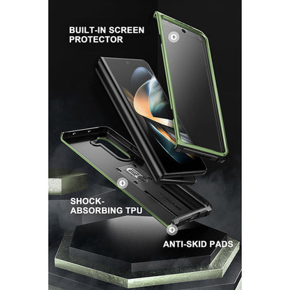 Galaxy Z Fold5 Unicorn Beetle Kickstand Case with Screen Protector-Dark Green