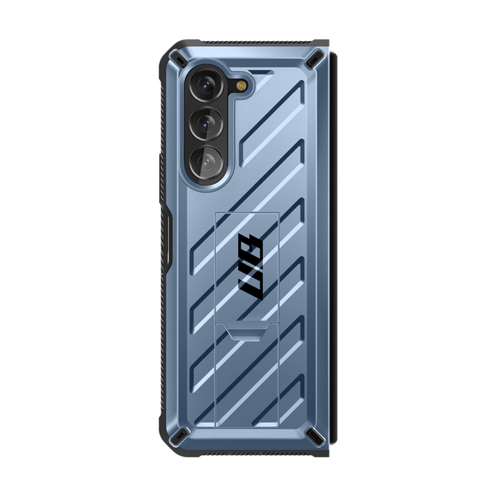 Galaxy Z Fold5 Unicorn Beetle Kickstand Case with Screen Protector-Metallic Blue