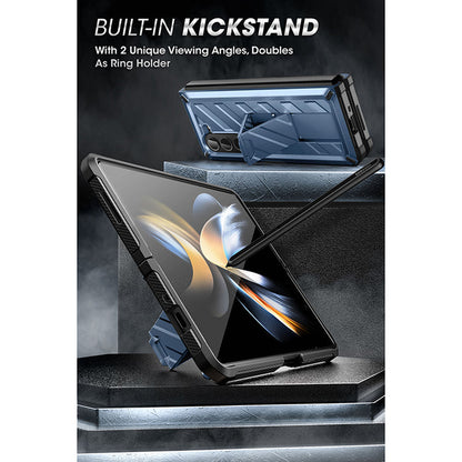 Galaxy Z Fold5 Unicorn Beetle Kickstand Case with Screen Protector-Metallic Blue