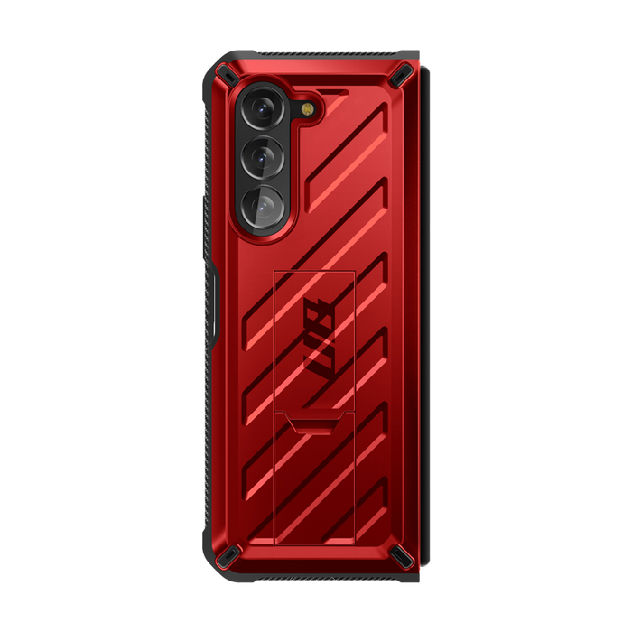 Galaxy Z Fold5 Unicorn Beetle Kickstand Case with Screen Protector-Metallic Red