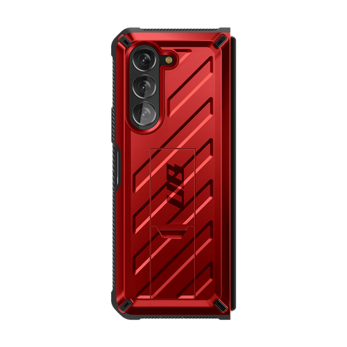 Galaxy Z Fold5 Unicorn Beetle Kickstand Case with Screen Protector-Metallic Red