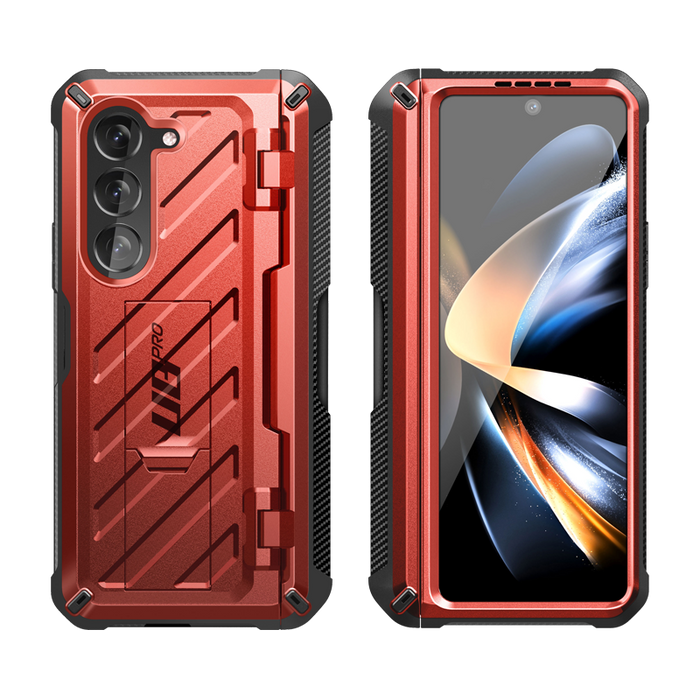 Galaxy Z Fold5 Unicorn Beetle PRO Rugged Case with S-Pen Holder-Metallic Red