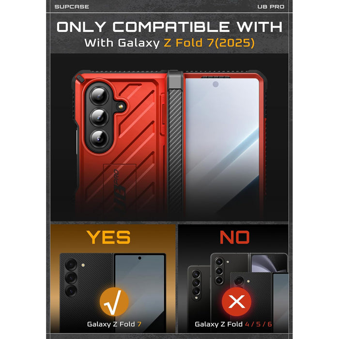 Galaxy Z Fold7 Unicorn Beetle PRO Rugged Case - Metallic Red
