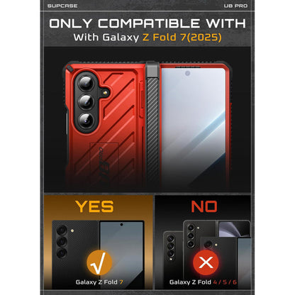Galaxy Z Fold7 Unicorn Beetle PRO Rugged Case - Metallic Red