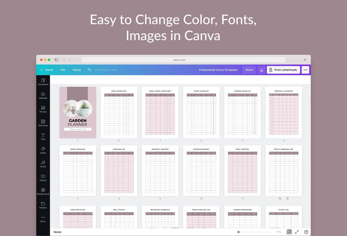 Ladystrategist Garden Planner Canva Template instagram canva templates social media templates etsy free canva templates