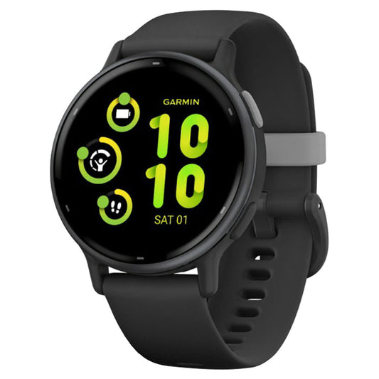 Garmin Vivoactive 5 Aluminium Bezel Silicone Band - Slate & Black | 49-GAR-010-02862-10 from Garmin - DID Electrical