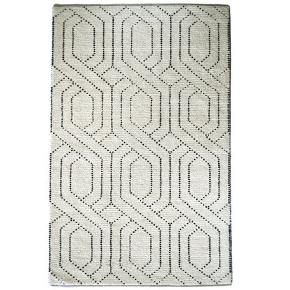 Geometrics Ivory Black Hand Woven Area Rug Rectangle image
