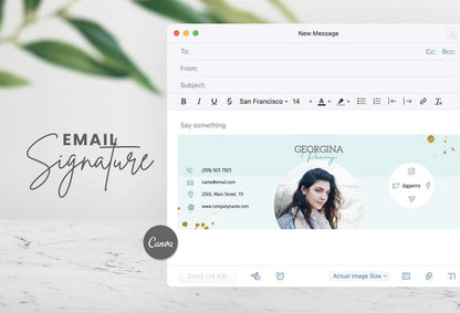 Ladystrategist Georgina Email Signature Template Editable Canva Template Rose Gold instagram canva templates social media templates etsy free canva templates