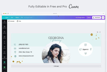 Ladystrategist Georgina Email Signature Template Editable Canva Template Rose Gold instagram canva templates social media templates etsy free canva templates