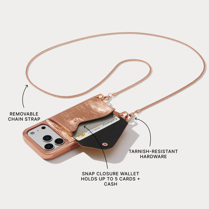 Gia Chrome Pouch Set - Rose Gold Wave/Rose Gold