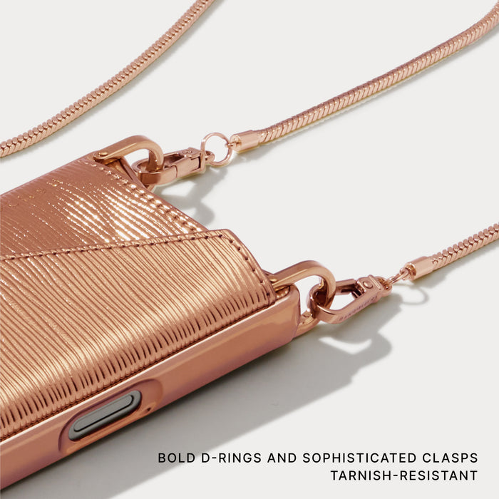 Gia Chrome Pouch Set - Rose Gold Wave/Rose Gold