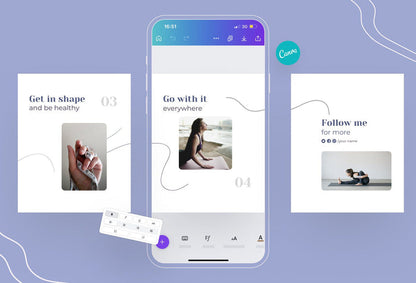 Ladystrategist Gianna Fitness 6-Page Carousel Canva Template instagram canva templates social media templates etsy free canva templates