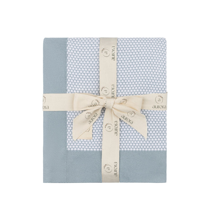 Gift ready Soft knit blanket - Dusty Blue