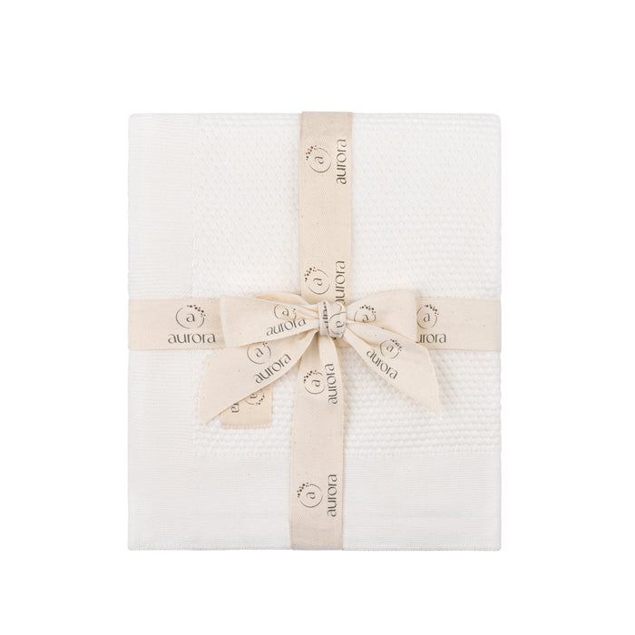 Gift ready Soft knit blanket - Classic Ivory
