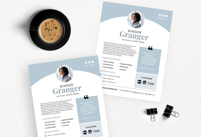 Ladystrategist Ginger Speaker One-Sheet Canva Template instagram canva templates social media templates etsy free canva templates