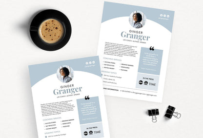 Ladystrategist Ginger Speaker One-Sheet Canva Template instagram canva templates social media templates etsy free canva templates
