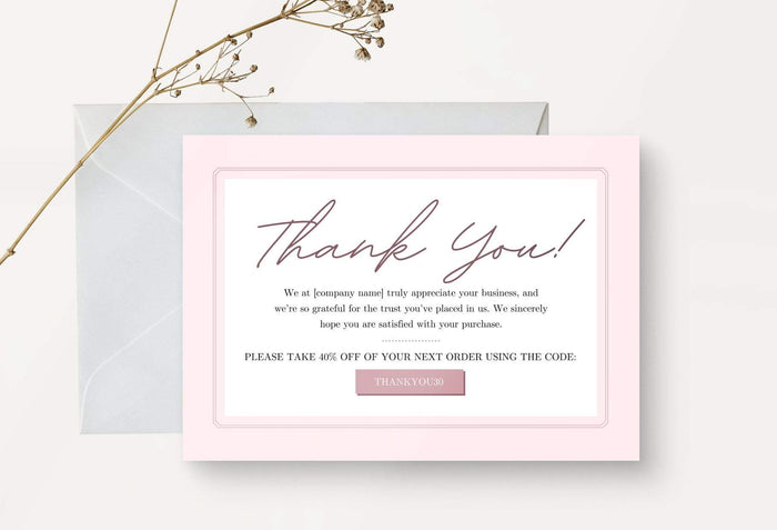 Ladystrategist Giselle Printable Thank You Card Packaging Insert Note Canva Template instagram canva templates social media templates etsy free canva templates