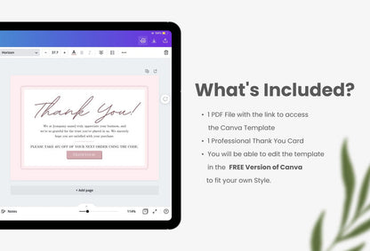 Ladystrategist Giselle Printable Thank You Card Packaging Insert Note Canva Template instagram canva templates social media templates etsy free canva templates