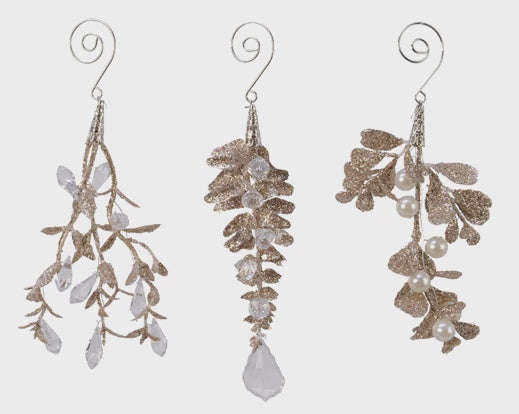 Glittered Leaf Hanging Decoration