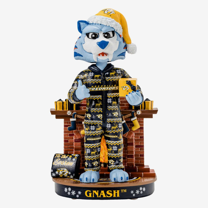 Gnash Nashville Predators Holiday Mascot NHL Hockey Bobblehead