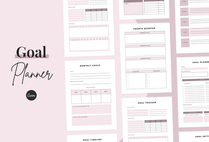 Ladystrategist Goal Planner Kit Canva Template instagram canva templates social media templates etsy free canva templates