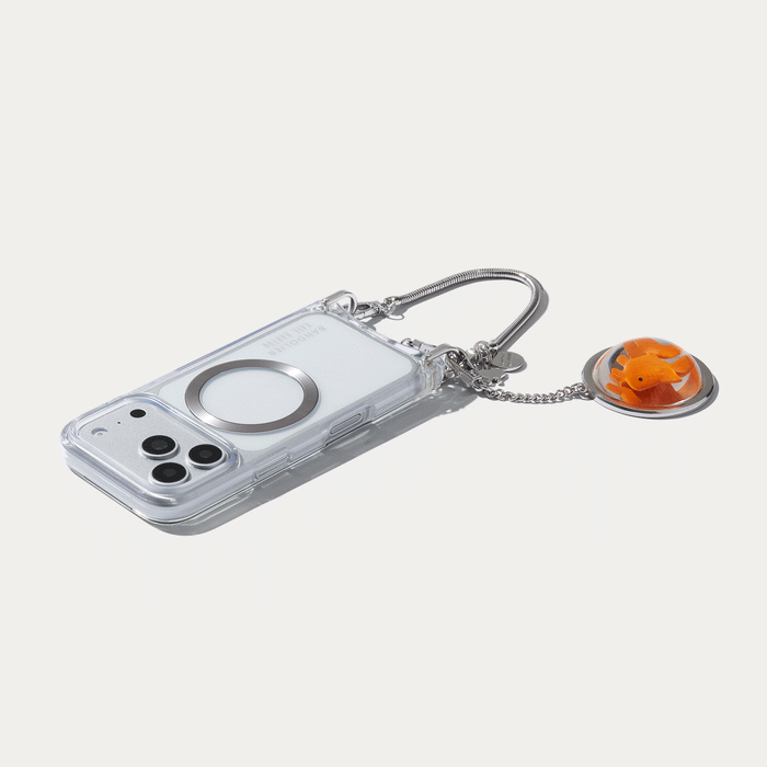 Goldie Wristlet Phone Case - Clear/Silver
