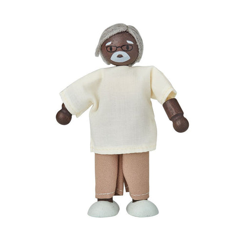 Grandfather Dollhouse Figure - Dark Skin Tone - Babies in Bloom