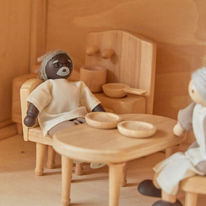 Grandfather Dollhouse Figure - Dark Skin Tone - Babies in Bloom