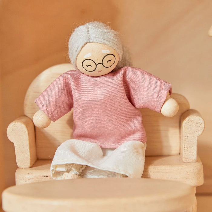 Grandmother Dollhouse Figure - Fair Skin Tone - Babies in Bloom