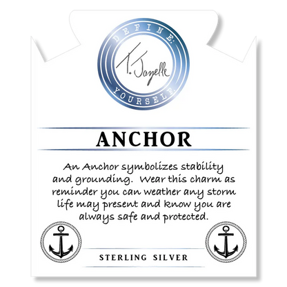 Green Angelite Bracelet with Anchor Sterling Silver Charm