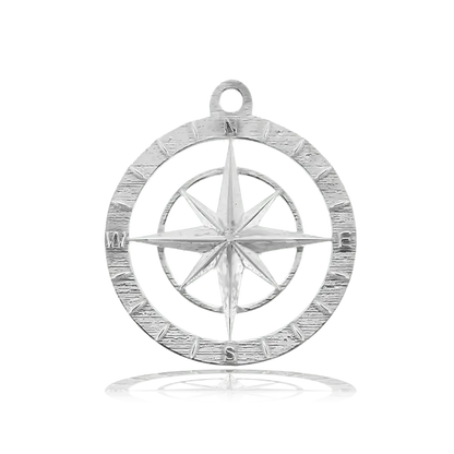 Green Angelite Bracelet with Compass Rose Sterling Silver Charm