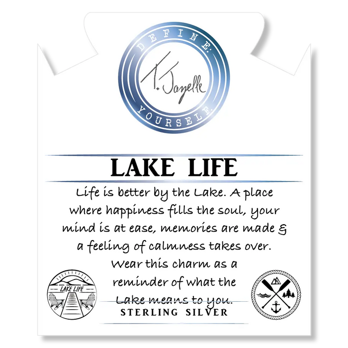 Green Angelite Bracelet with Lake Life Sterling Silver Charm