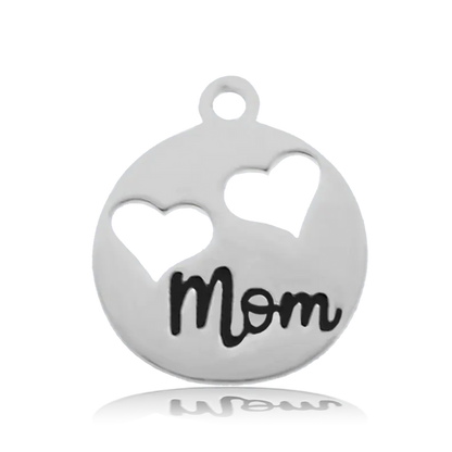 Green Angelite Bracelet with Mom Hearts Sterling Silver Charm