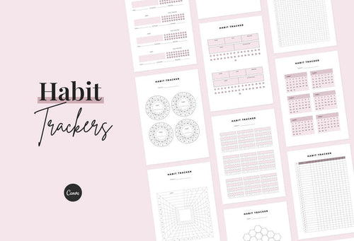 Ladystrategist Habit Trackers Canva Template instagram canva templates social media templates etsy free canva templates