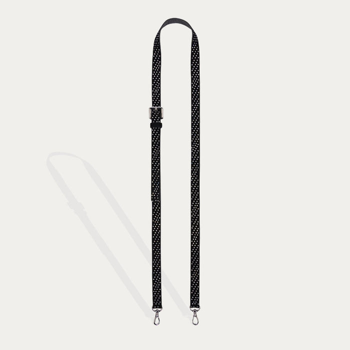 Hailey Rhinestone Strap Only - Black/Silver Fashion Strap Bandolier