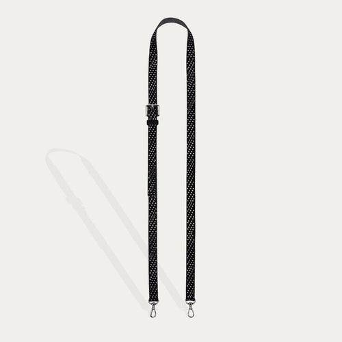 Hailey Rhinestone Strap Only - Black/Silver Fashion Strap Bandolier
