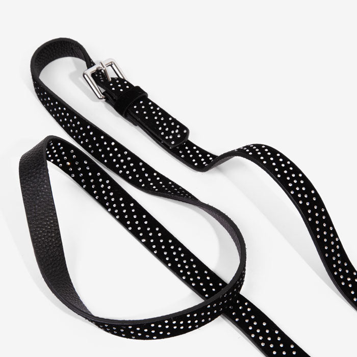 Hailey Rhinestone Strap Only - Black/Silver Fashion Strap Bandolier