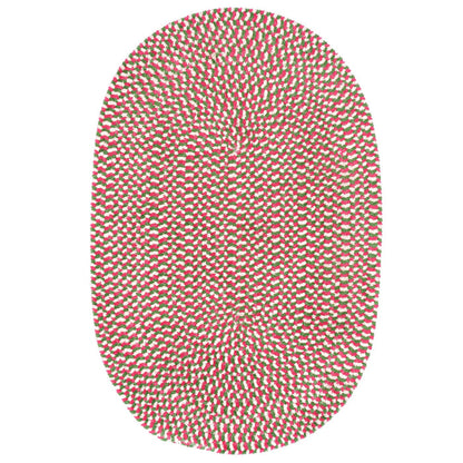 Happy Holidays-Christmas Christmas Multi Braided Rug Oval image