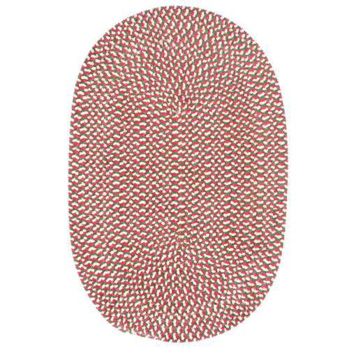 Happy Holidays-Christmas Christmas Multi Braided Rug Oval image