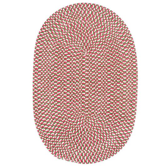 Happy Holidays-Christmas Christmas Multi Braided Rug Oval image