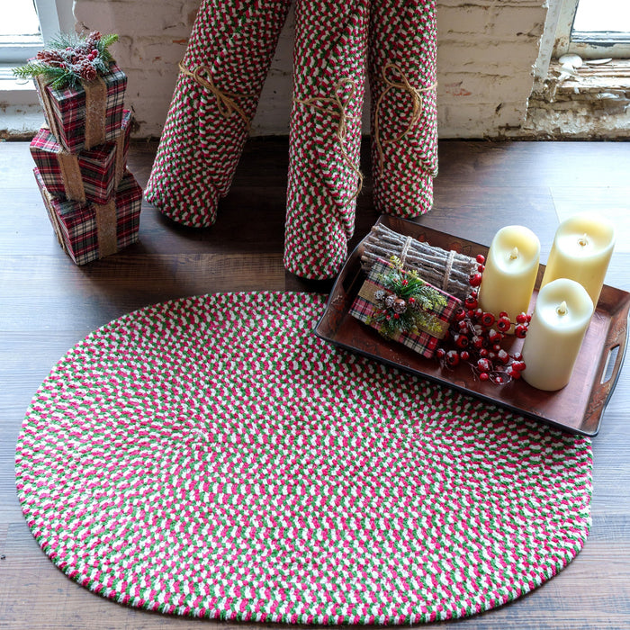 Happy Holidays-Christmas Christmas Multi Braided Rug Oval image
