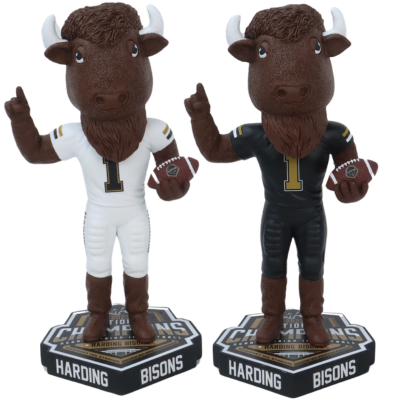 Harding Bisons Buff the Bison Mascot 2023 Division II Football National Champions Bobbleheads