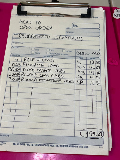 @harvested_creativity Wholesale Live Sale Invoice