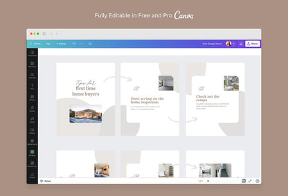 Ladystrategist Hazel Real Estate 6-Page Carousel Canva Template instagram canva templates social media templates etsy free canva templates
