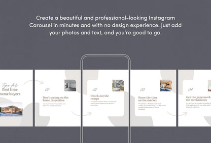 Ladystrategist Hazel Real Estate 6-Page Carousel Canva Template instagram canva templates social media templates etsy free canva templates